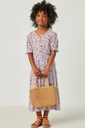 Ditsy Floral Button Ruffle Dress