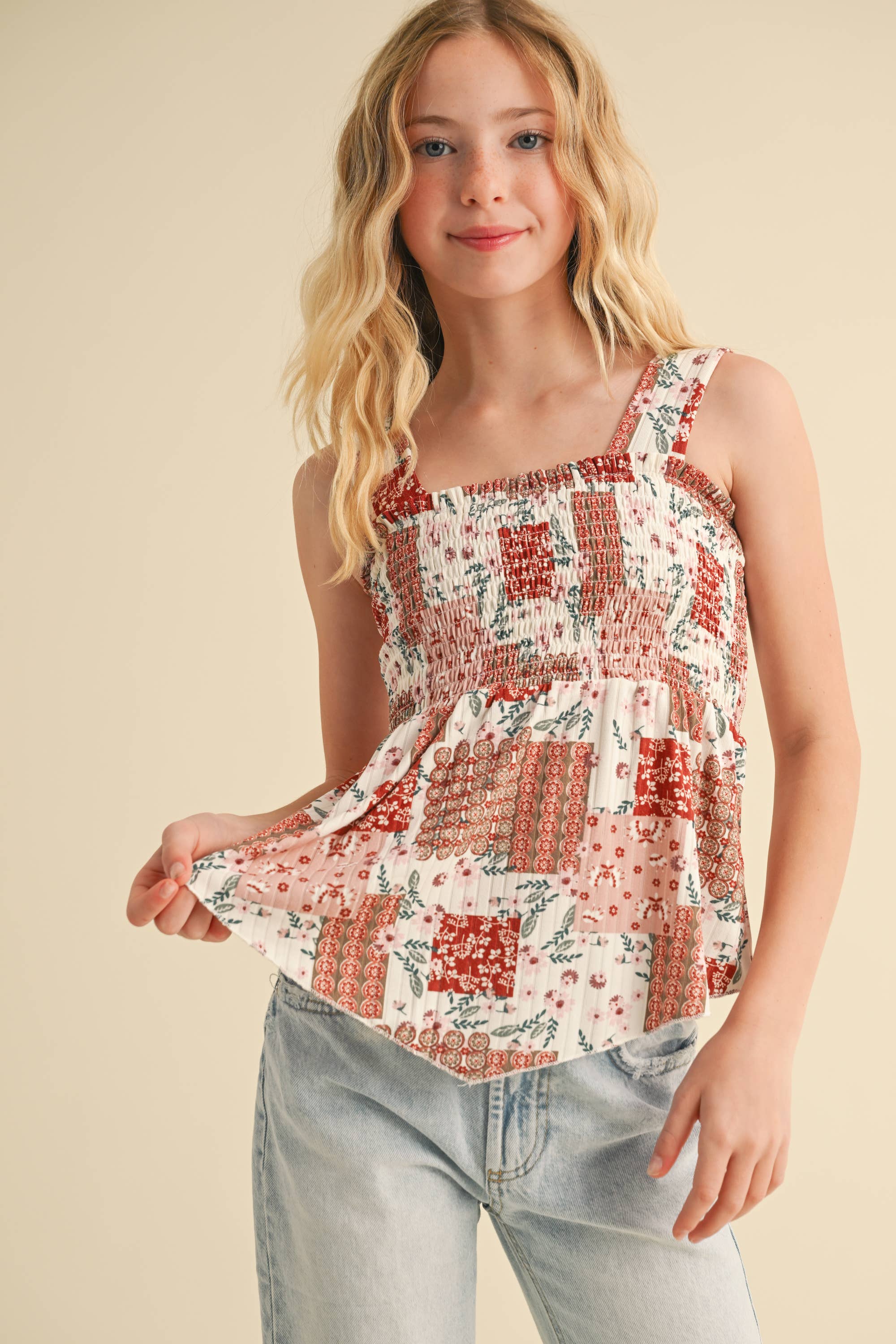 Wide Strap Peplum Tank