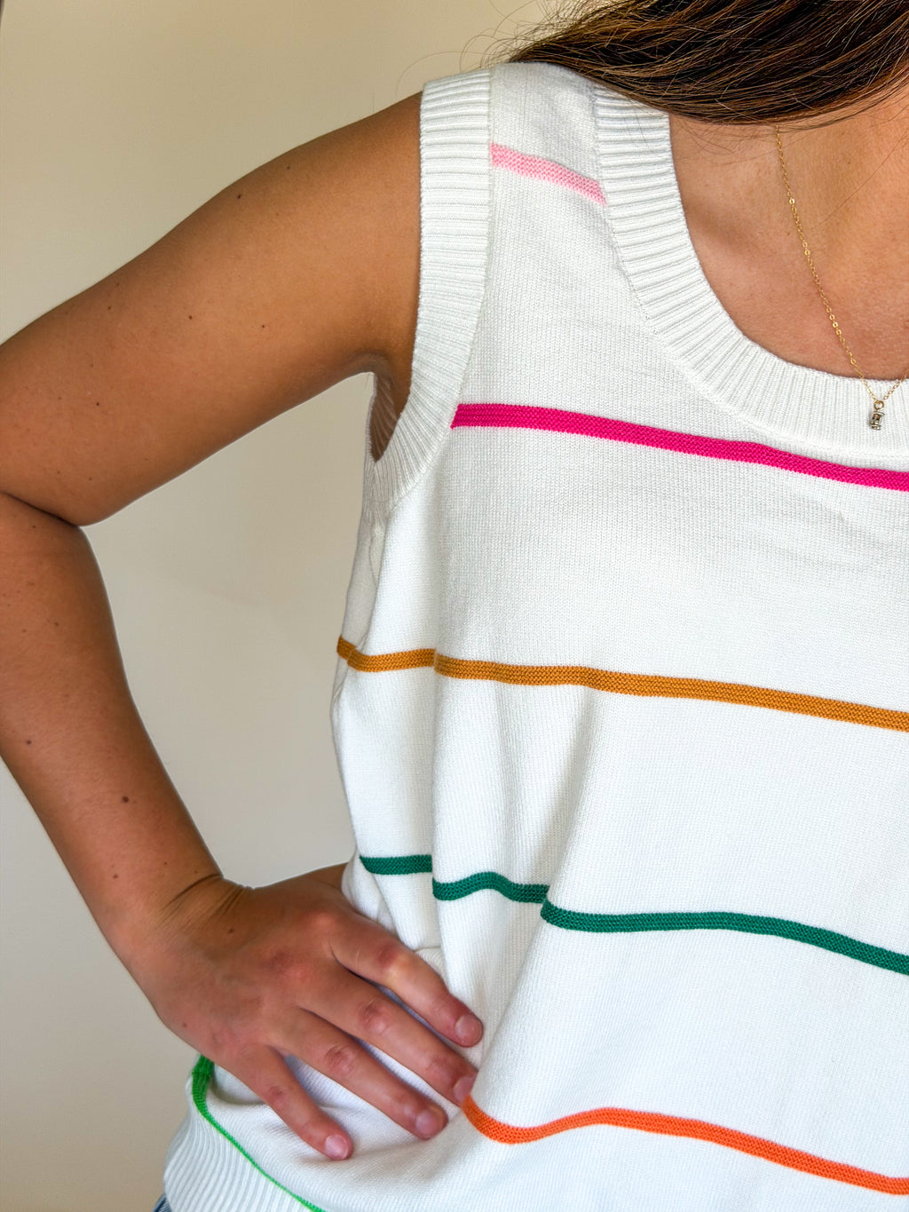Striped Knitted Sweater Tank