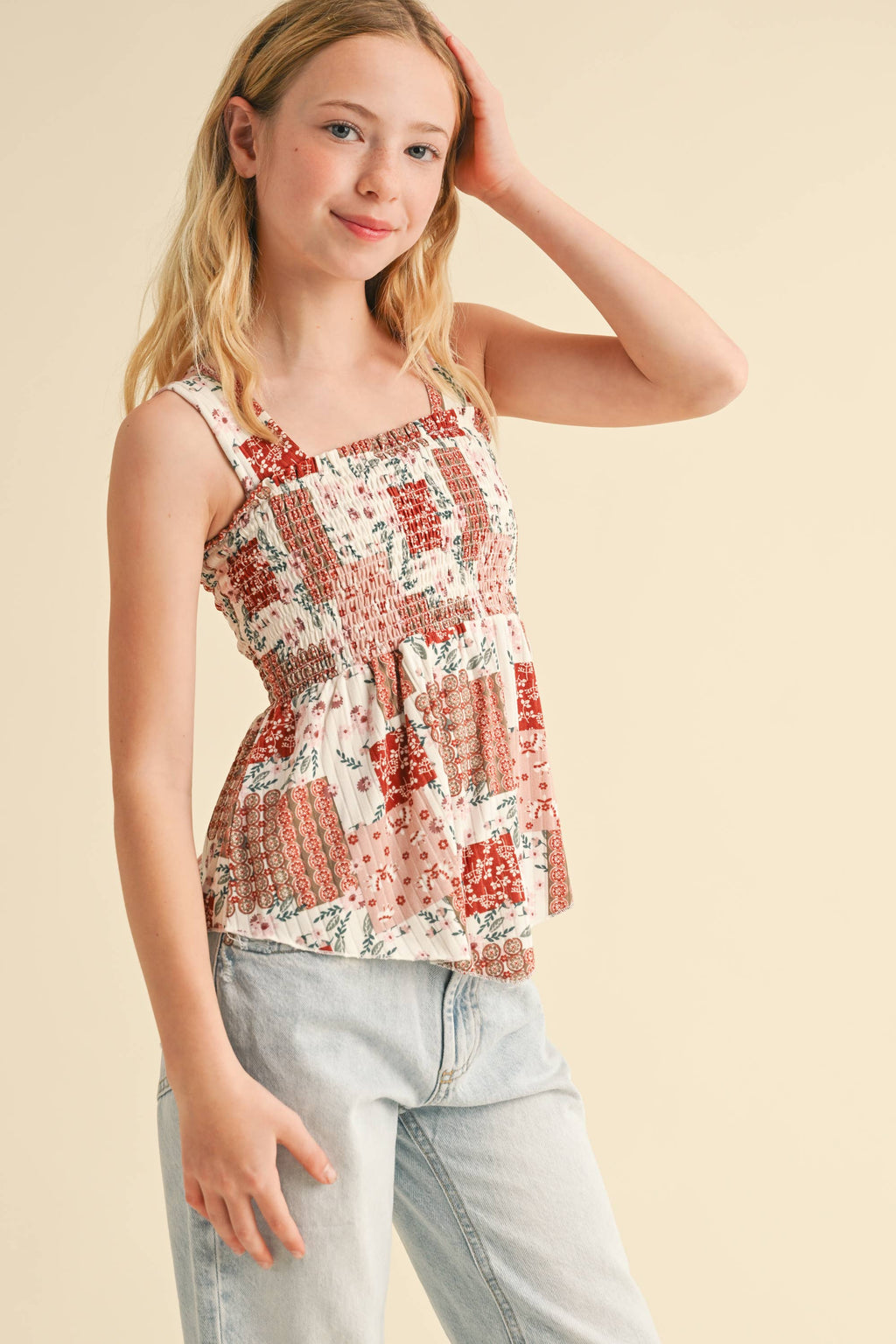 Wide Strap Peplum Tank
