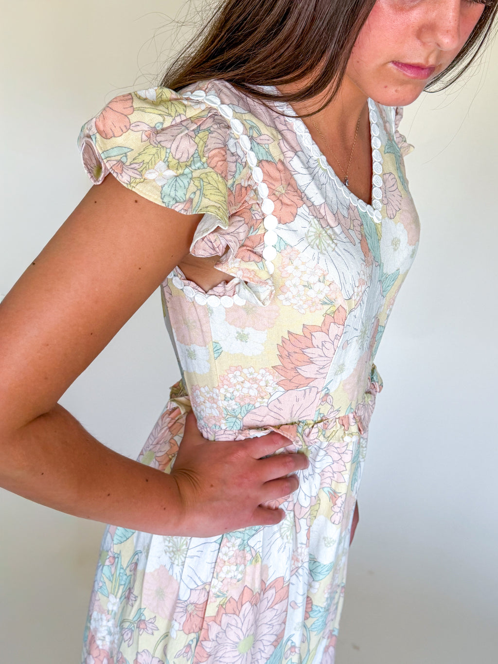 Floral Flutter Midi Dress