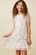 Organza Floral Ruffle Dress