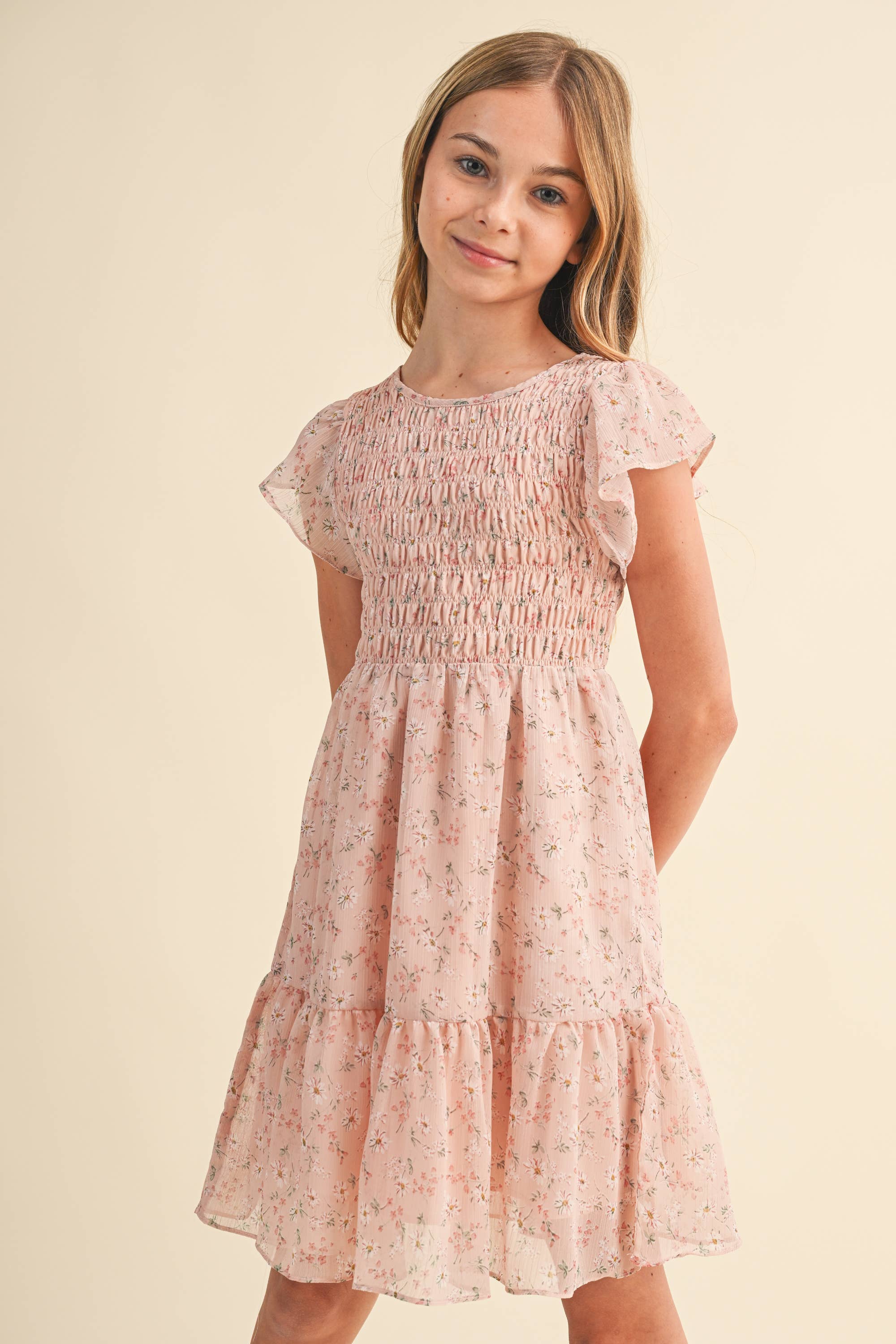 Floral Smocked Flounce Dress