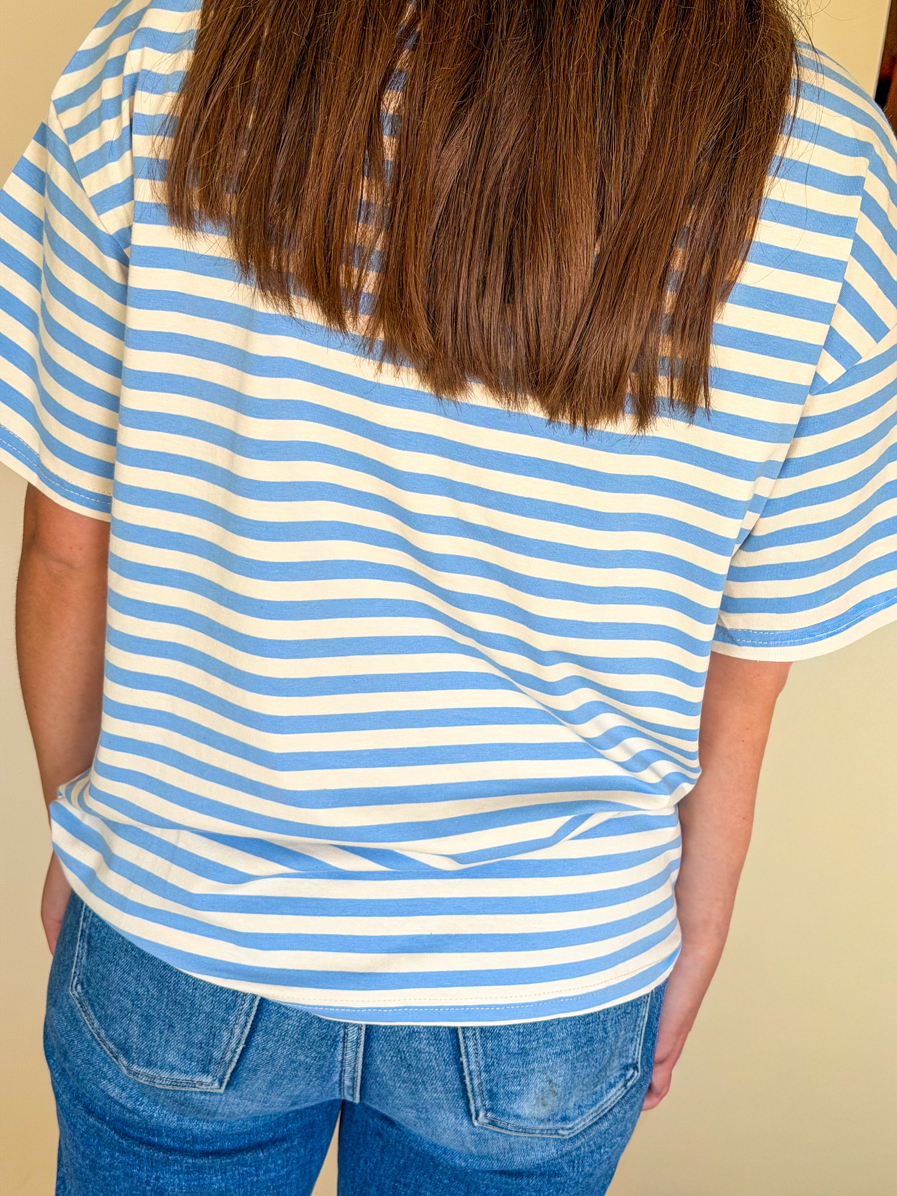 Stripe Contrast Loose Tee
