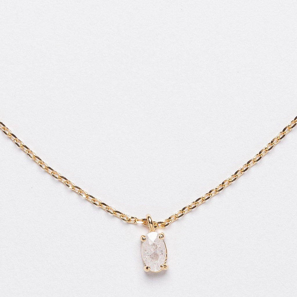 Natural Stone Prong Pendant Necklace
