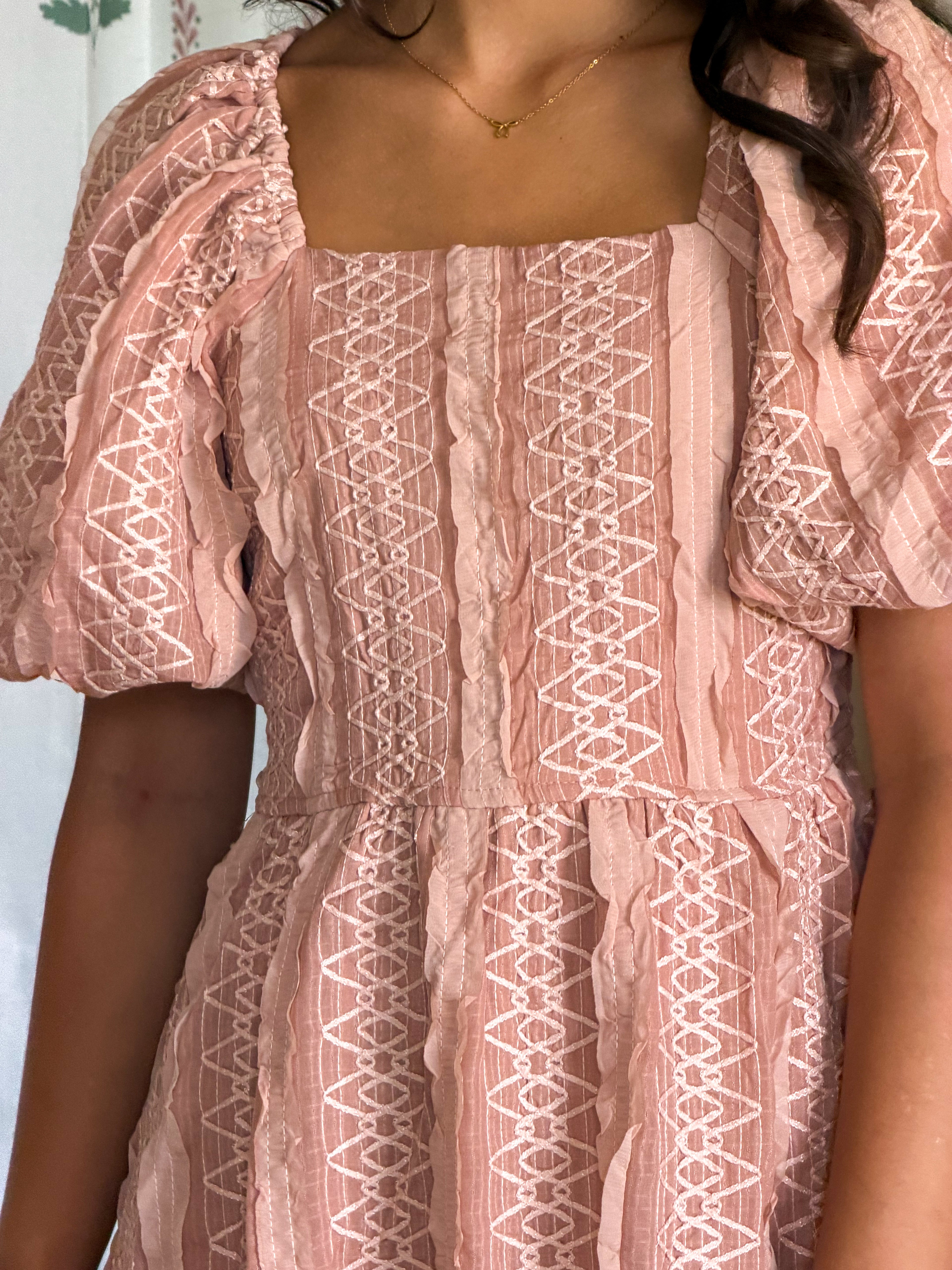 Textured Blush Dress