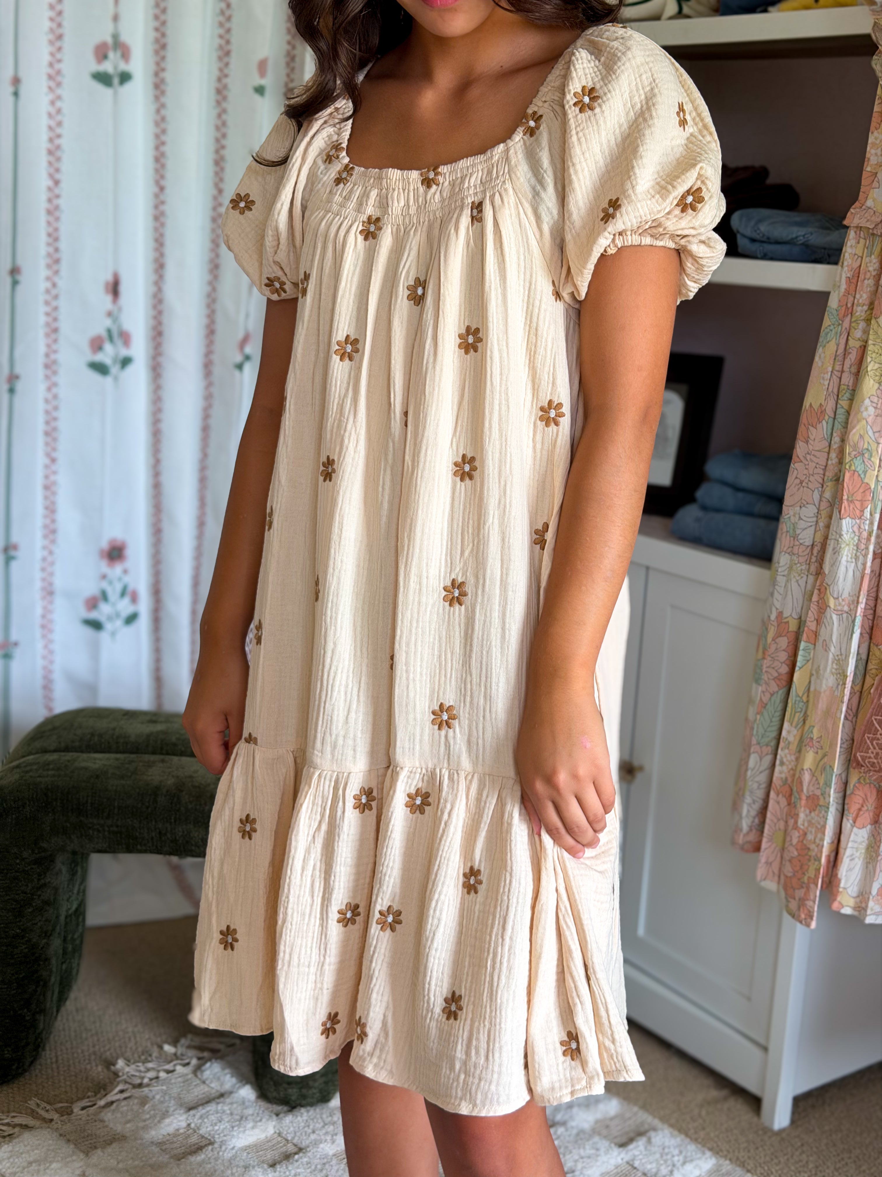Floral Embroidered Bubble Dress