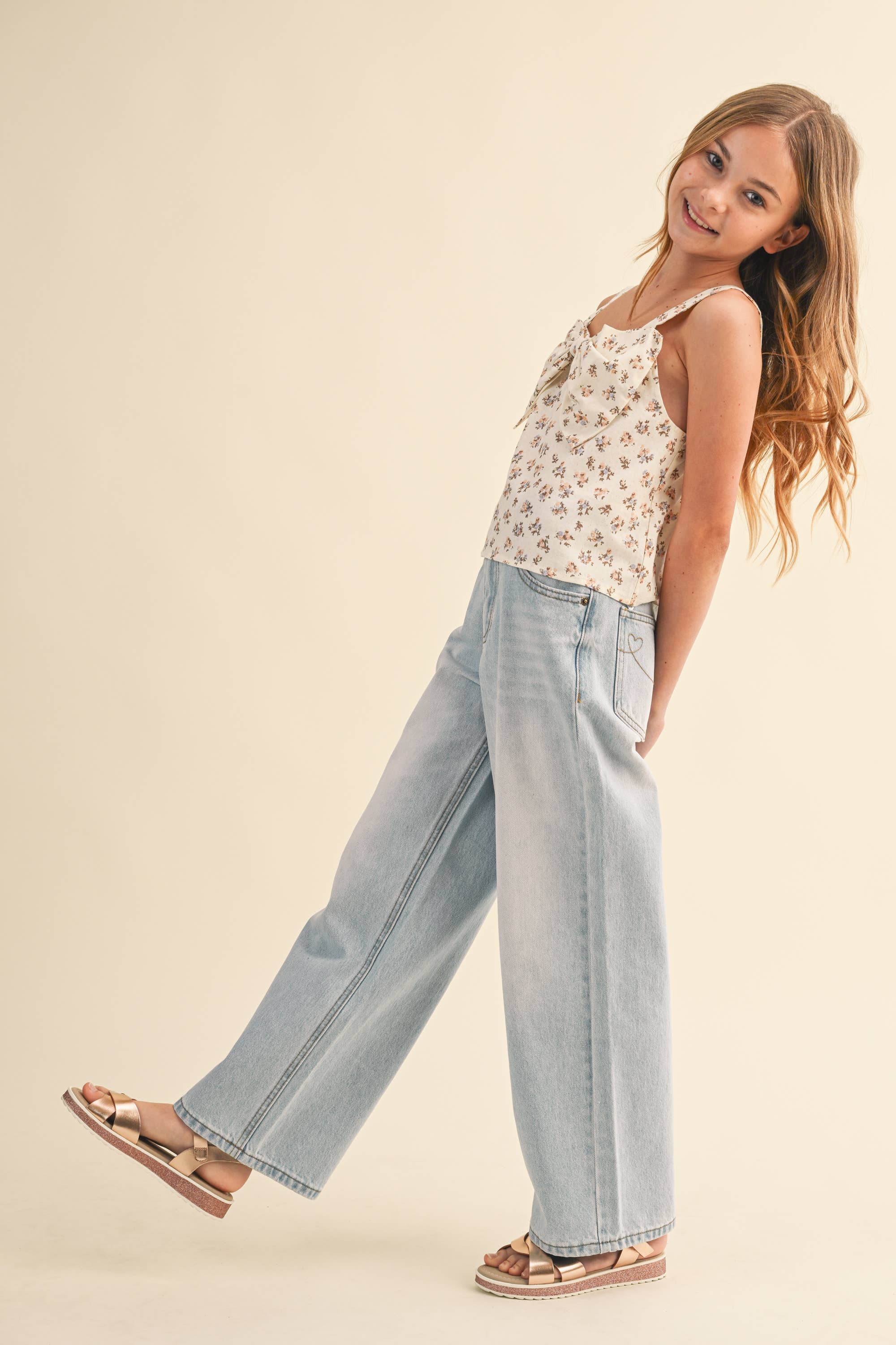 Sleeveless Bow Front Top