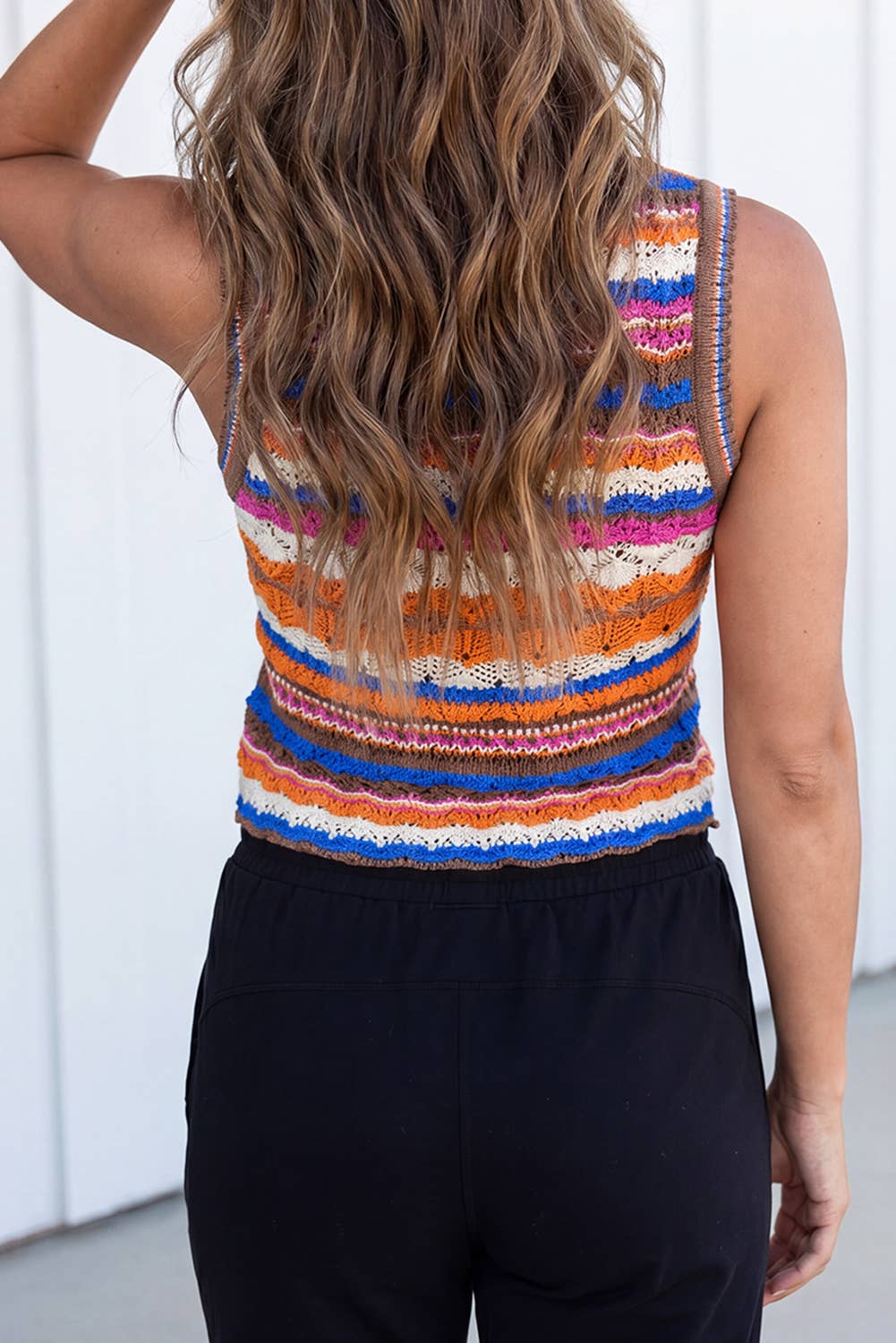 Striped Knit Sweater Vest