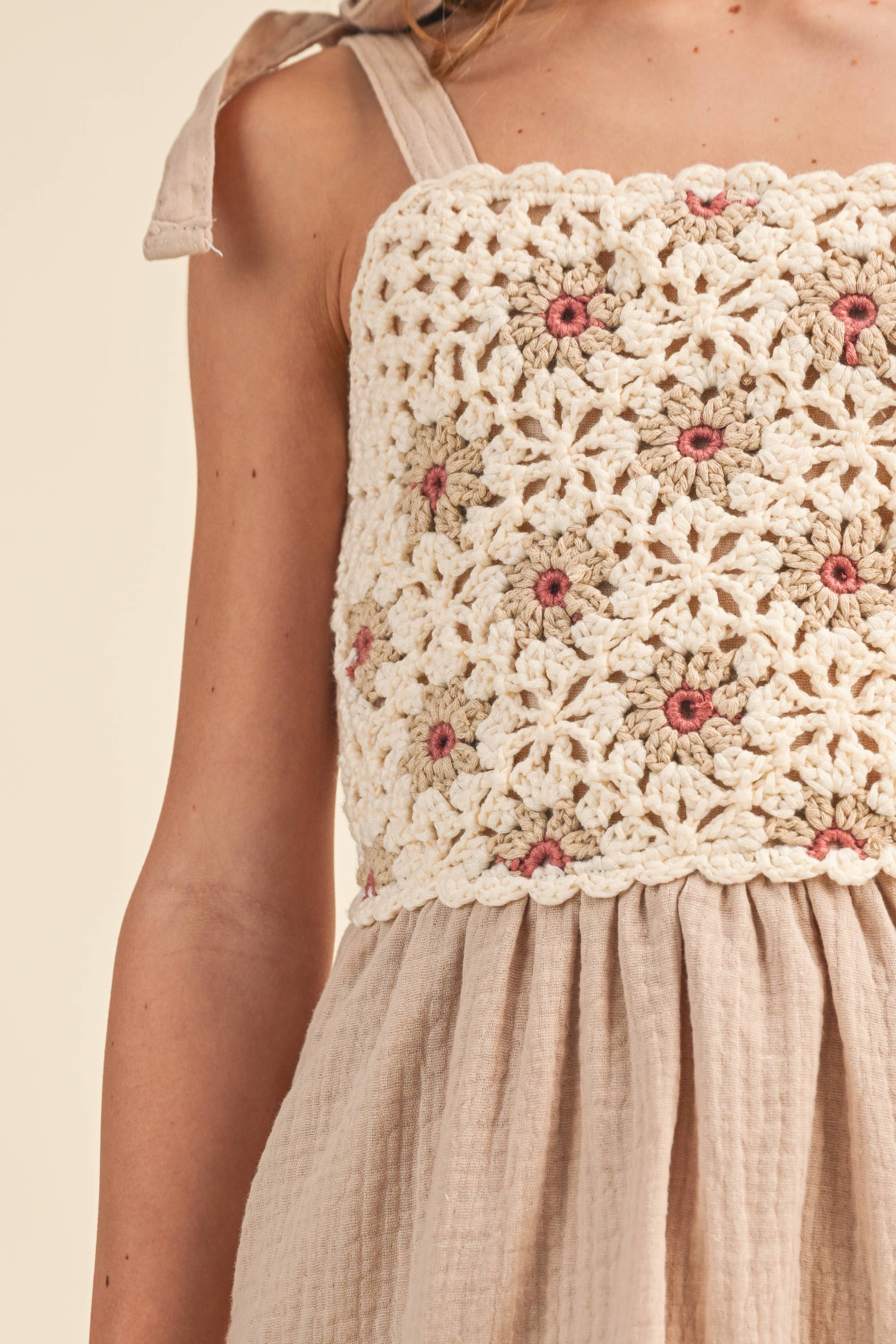 Crochet Tie Shoulder Dress