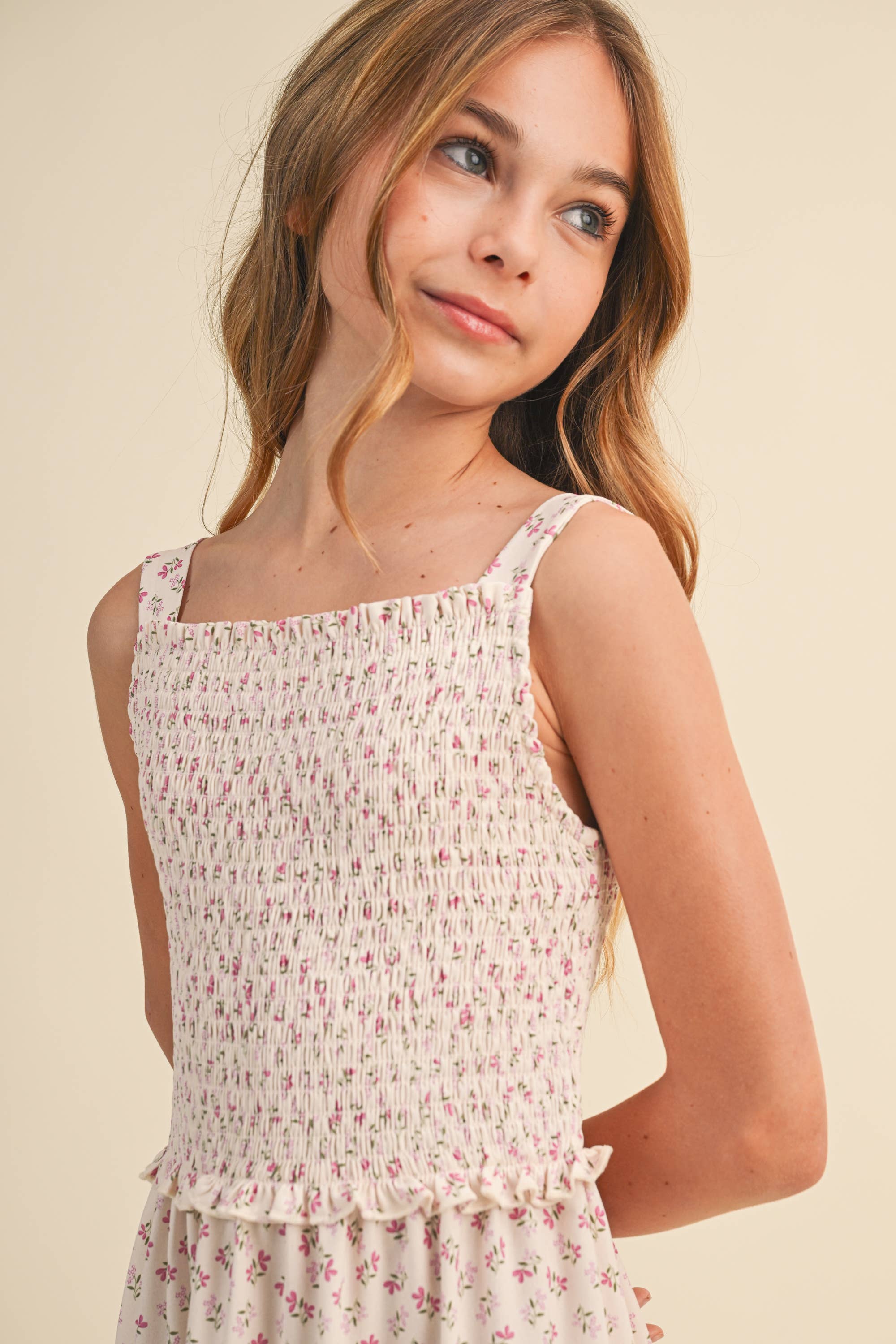 Smocked Tiered Midi Dress