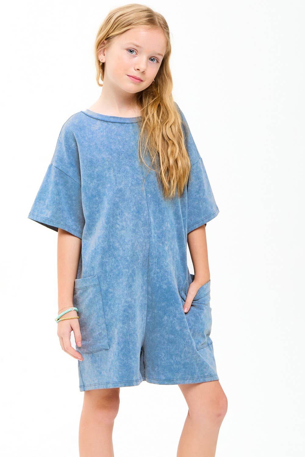 Mineral Washed Low-Back Oversized Romper