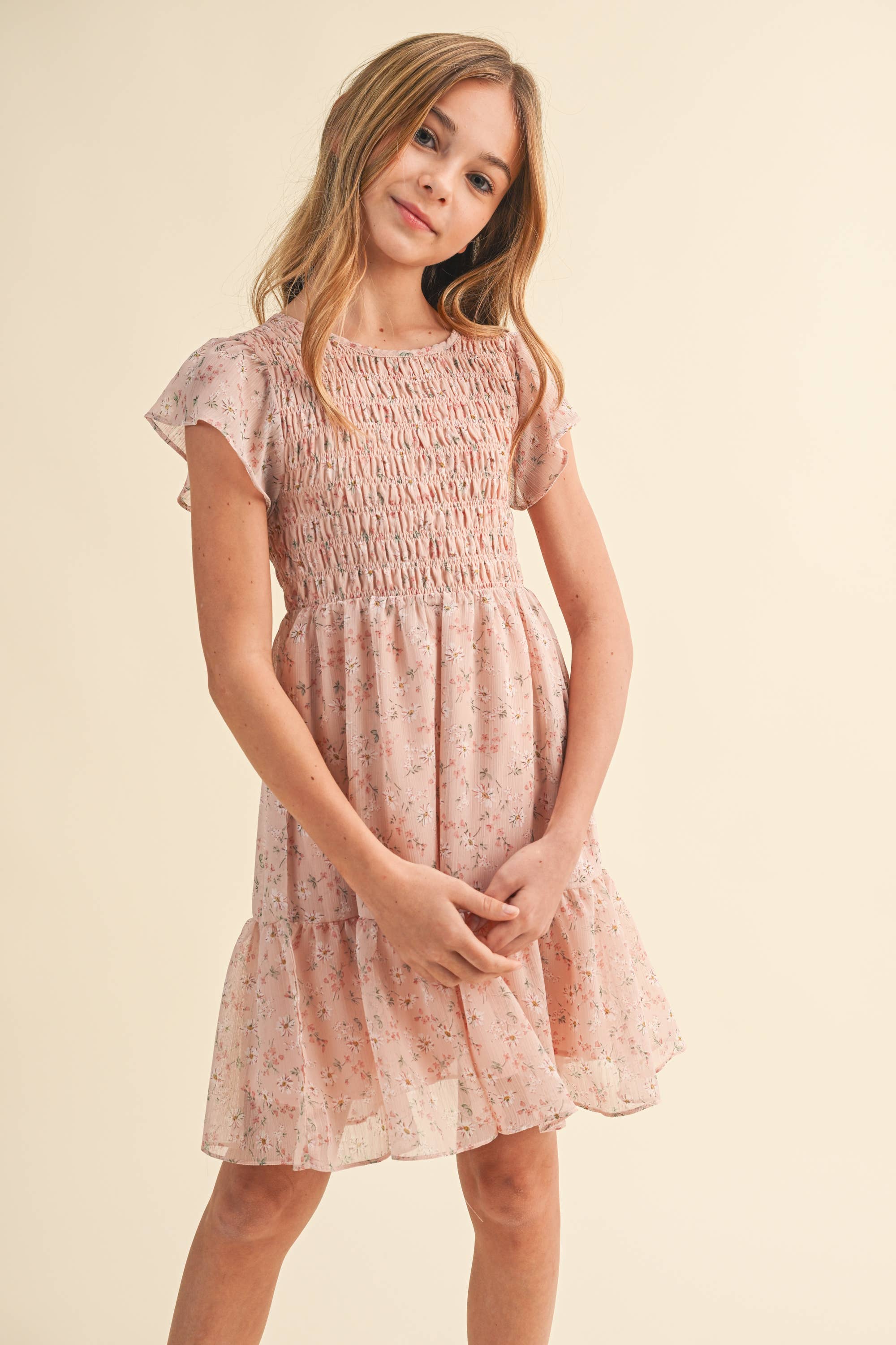 Floral Smocked Flounce Dress