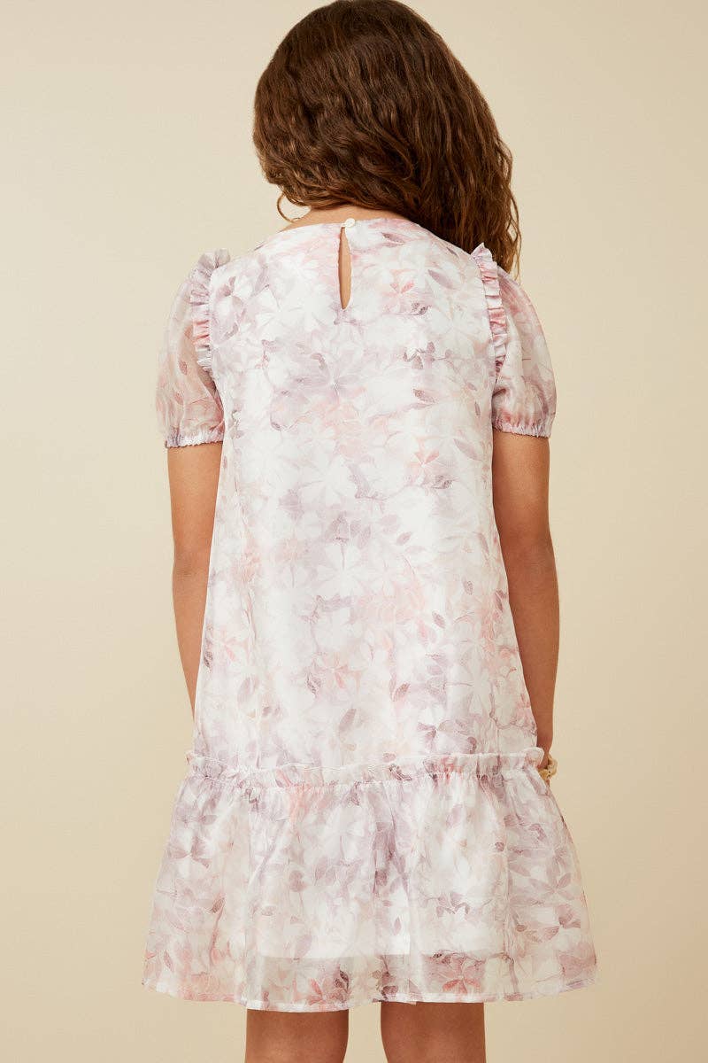 Organza Floral Ruffle Dress